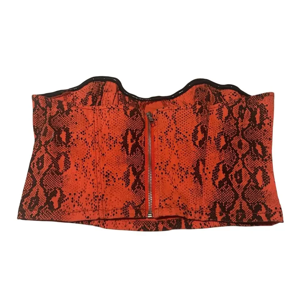 Superdown Women’s Crop Corset Top Red Size Medium - Picture 3 of 6